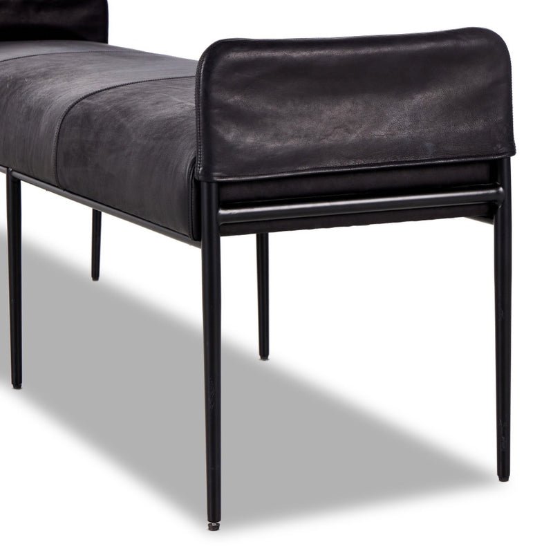 Brickel Backless Bench Heirloom Black Side Angled View 239077-001