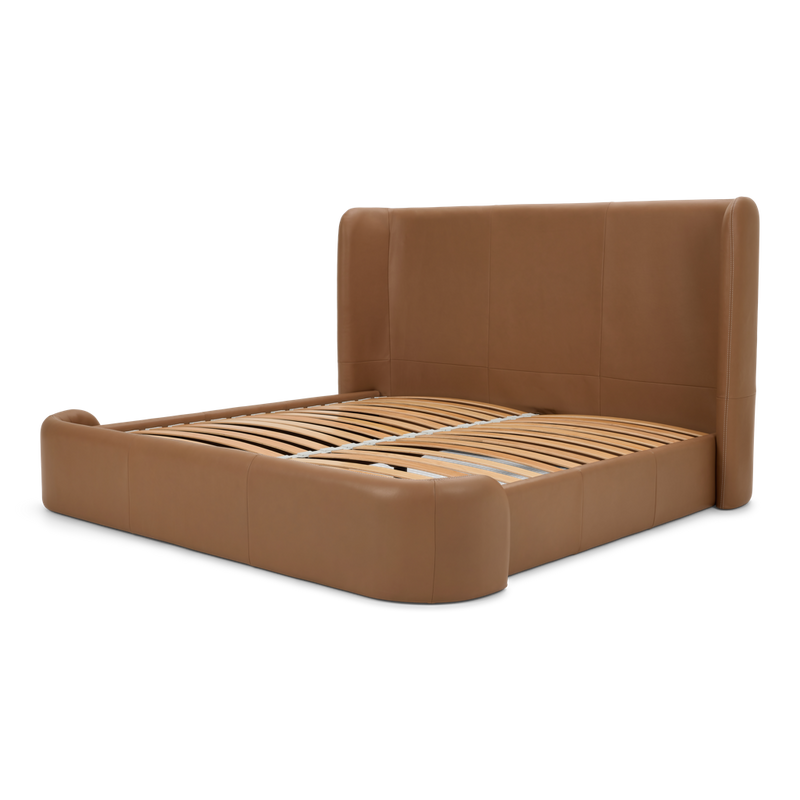 American Leather Brinley Bed Bison Desert Leather Angled View