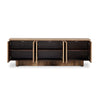 Four Hands Brinton Media Console Rustic Oak Veneer Open Front Cabinets