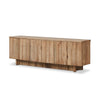 Brinton Media Console Rustic Oak Veneer Angled View Four Hands