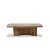 Brinton Square Coffee Table Rustic Oak Veneer Side View Four Hands