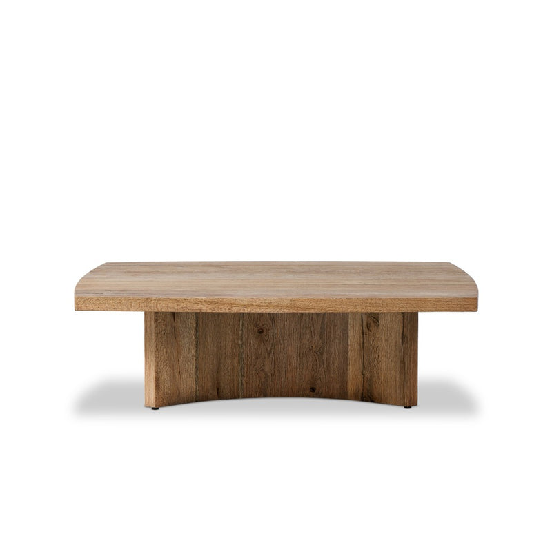 Brinton Square Coffee Table Rustic Oak Veneer Side View 235180-004