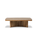 Four Hands Brinton Square Coffee Table Rustic Oak Veneer Side View