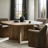 Brinton Square Dining Table Rustic Oak Veneer Staged View Four Hands