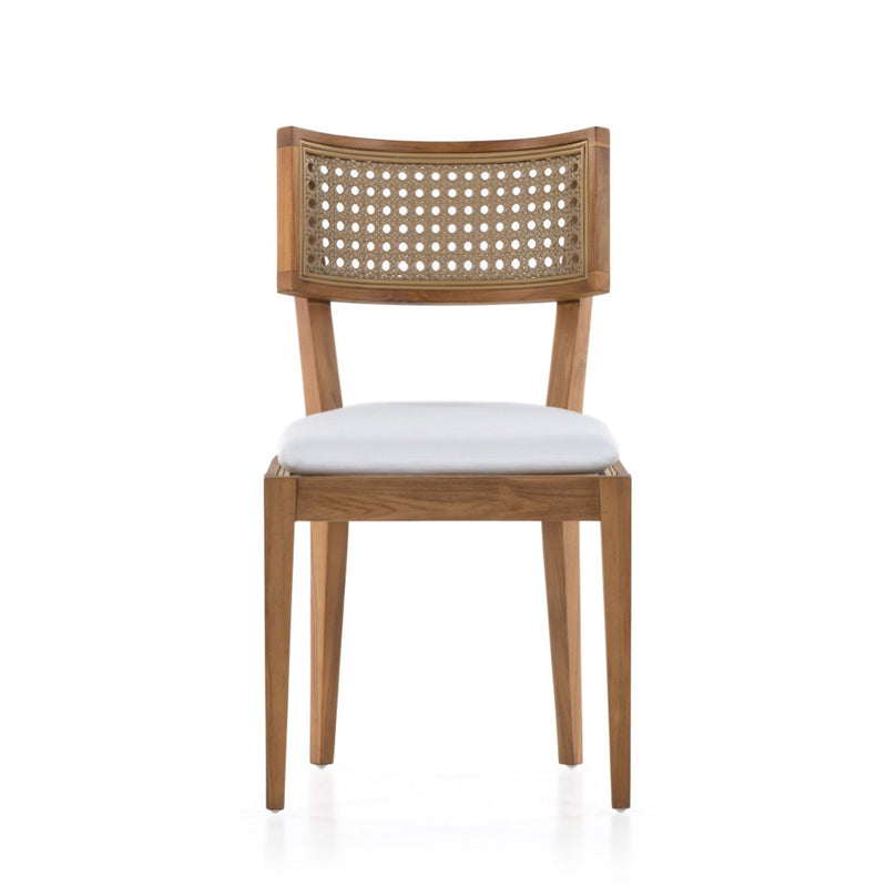 Four Hands Britt Outdoor Dining Chair Stinson White Front Facing View