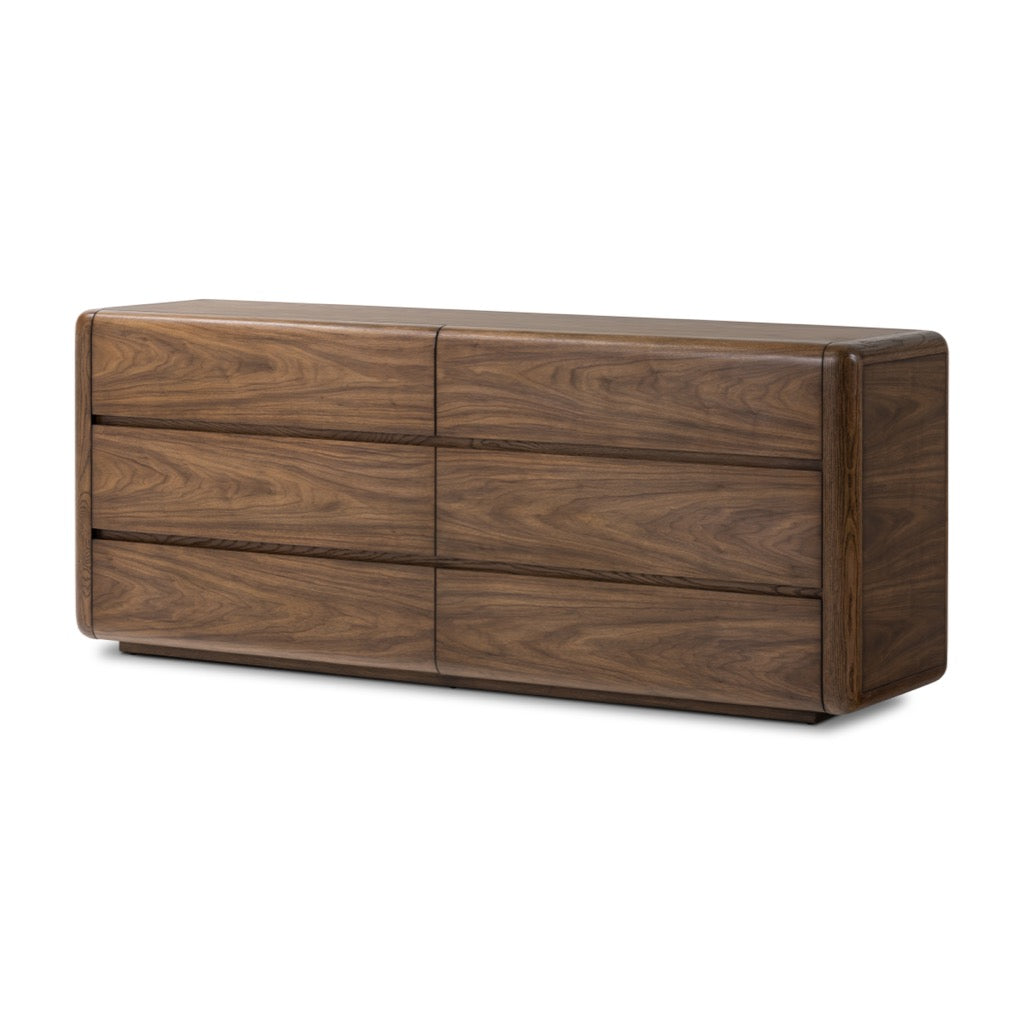 Brynn Dresser Dark Walnut Veneer Angled View 242182-001