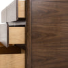 Four Hands Brynn Dresser Dark Walnut Veneer Side View Open Drawers