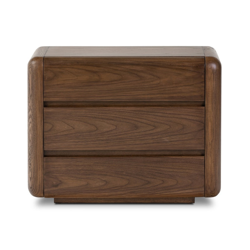 Brynn Nightstand Dark Walnut Veneer Front Facing View 242184-001