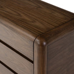 Four Hands Brynn Nightstand Dark Walnut Veneer Graining Corner Detail