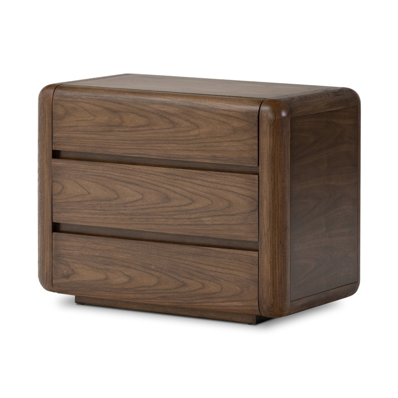 Brynn Nightstand Dark Walnut Veneer Angled View 242184-001