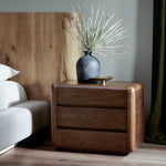 Brynn Nightstand Dark Walnut Veneer Staged View Four Hands