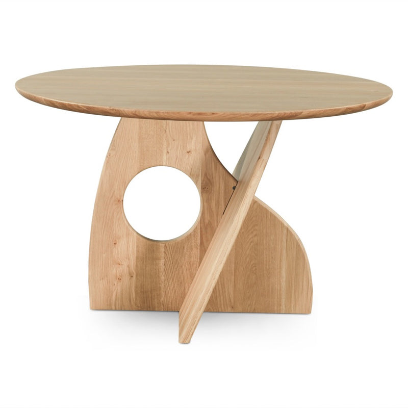 Calder Round Dining Table Natural Oak Side View FCD-RD48NO