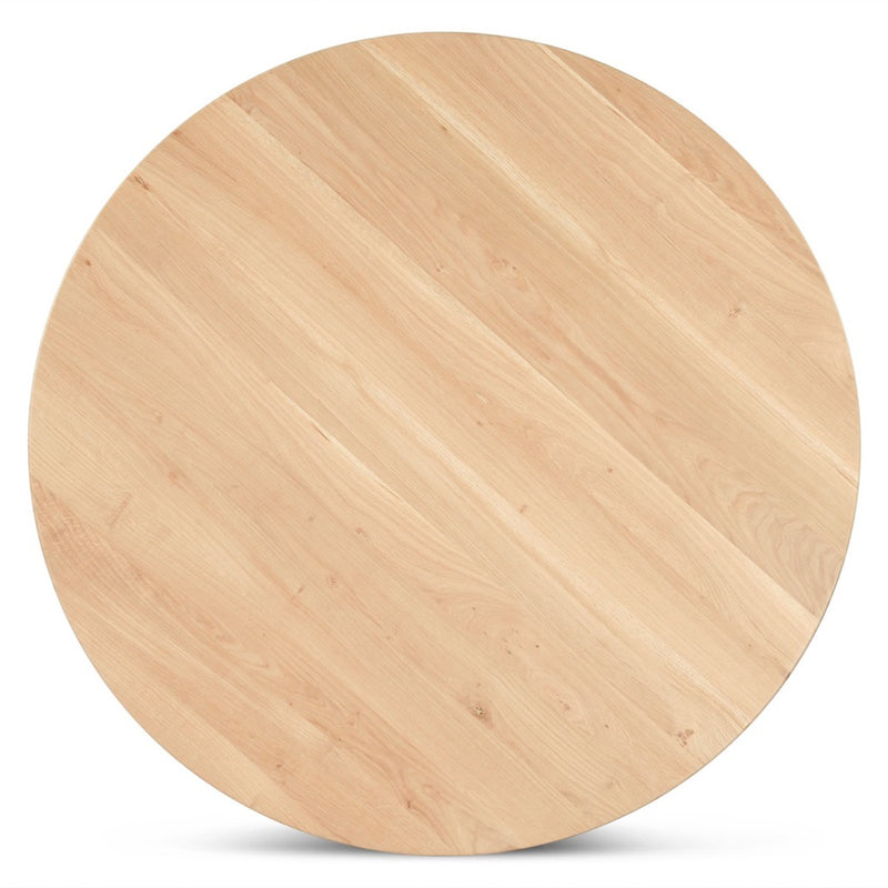 Calder Round Dining Table Natural Oak Top View FCD-RD48NO