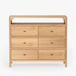 Cali 6 Drawer Oak Dresser Natural Front Facing View CH-1001659-VN13-FN-BD-DR-NT-OS