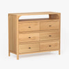 Cali 6 Drawer Oak Dresser Natural Angled View CH-1001659-VN13-FN-BD-DR-NT-OS