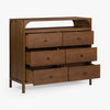 Co.House Designs Cali 6 Drawer Oak Dresser Walnut Angled View Open Drawers