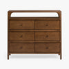 Cali 6 Drawer Oak Dresser Walnut Front Facing View CH-1001878-VN13-FN-BD-DR-WT-OS