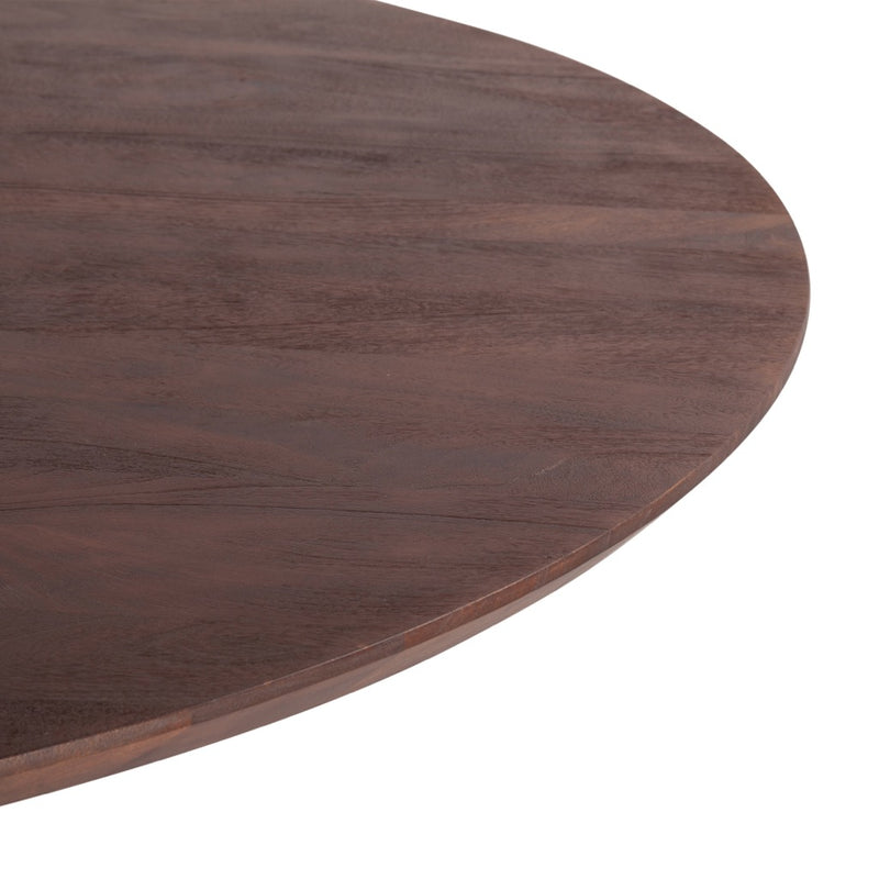 Home Trends & Design Cambridge Round Dining Table Walnut Mango Wood Tabletop