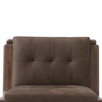 Camilo Chair Nubuck Cigar Leather Tufted Backrest Four Hands