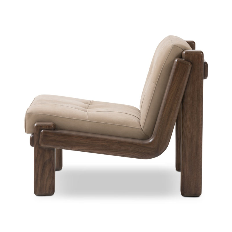 Camilo Chair Nubuck Nude Side View 242121-002