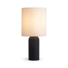 Co.House Designs Canvas Table Lamp Black Front Facing View with Light On