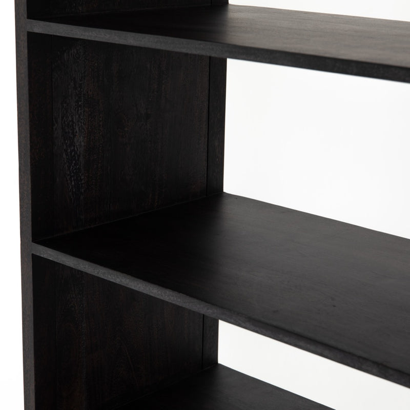 Caprice Bookshelf Black Wash Mango Open Shelving IPRS-025