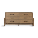 Four Hands Caroline 6 Drawer Dresser Smoked Oak Veneer Front Facing View