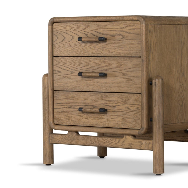 Four Hands Caroline Nightstand drawer and leg view 