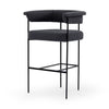 Carrie Bar Stool FIQA Boucle Slate Angled View 108498-007