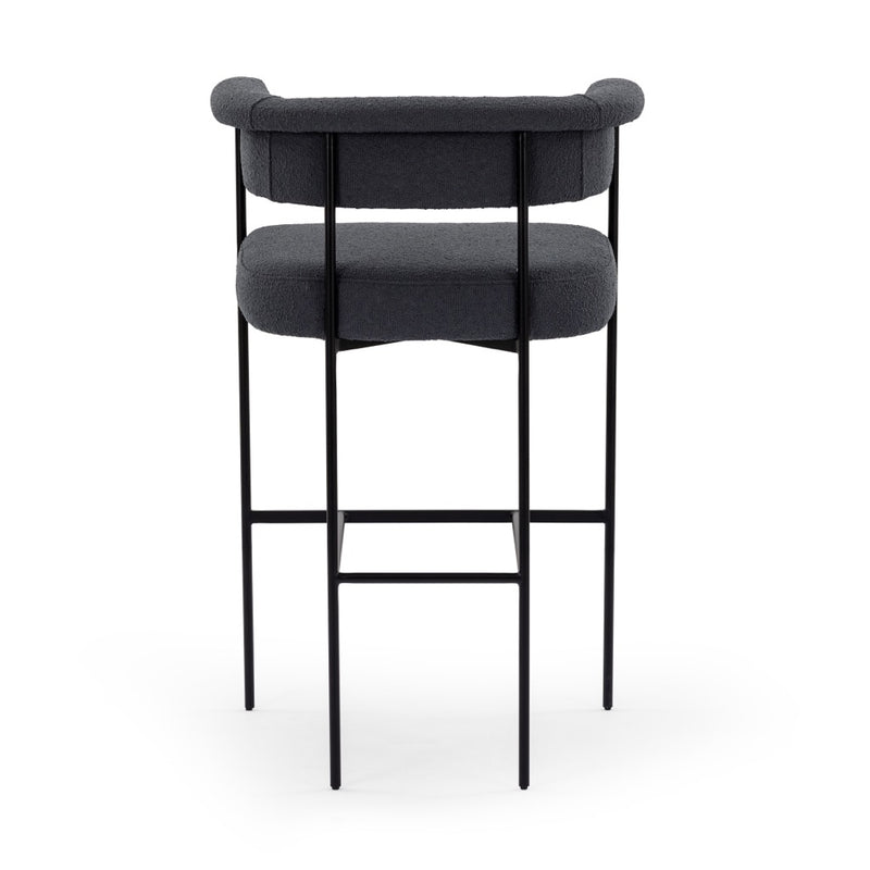 Carrie Bar Stool FIQA Boucle Slate Back View 108498-007