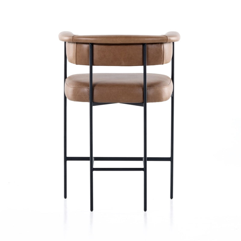 Carrie Counter Stool Chaps Saddle Back View Four Hands