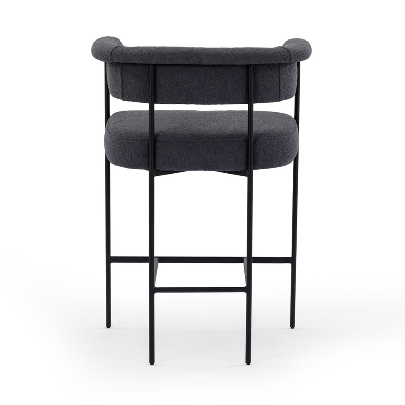 Carrie Counter Stool FIQA Boucle Slate Back View 108498-006