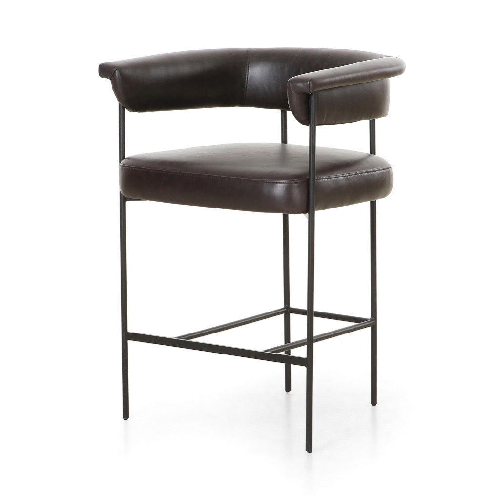 Carrie Counter Stool Sonoma Black Angled View Four Hands