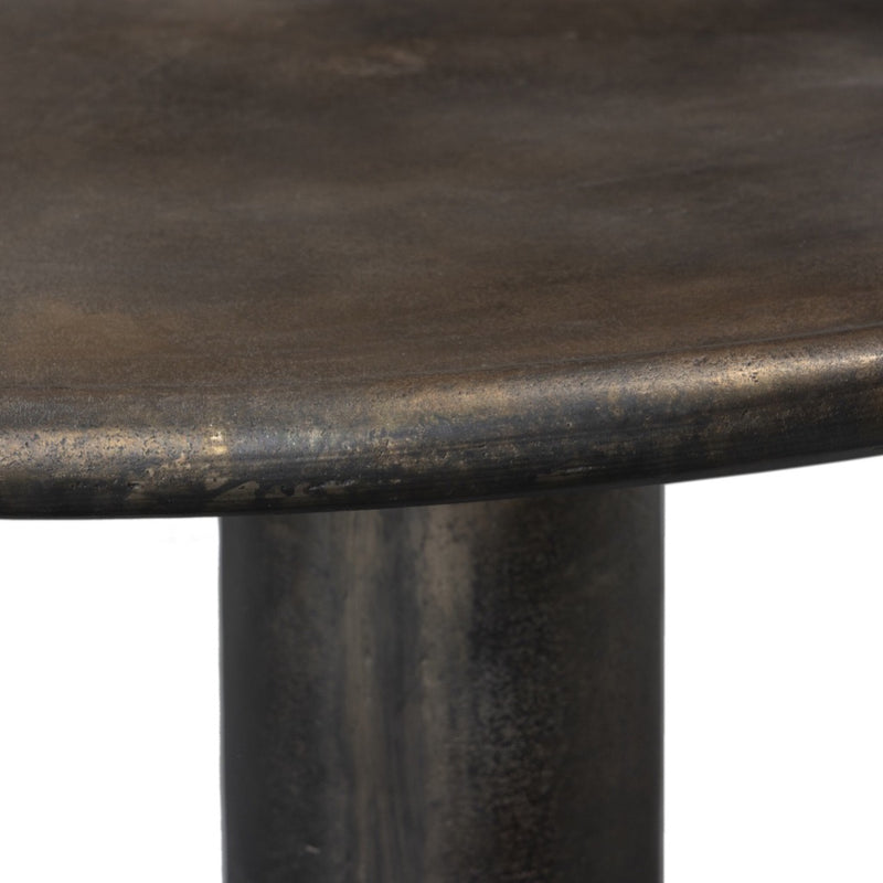 Four Hands Cary Coffee Table Distressed Bronze Rounded Edge