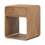 Caspian Nightstand Natural Ash Veneer Angled View Four Hands