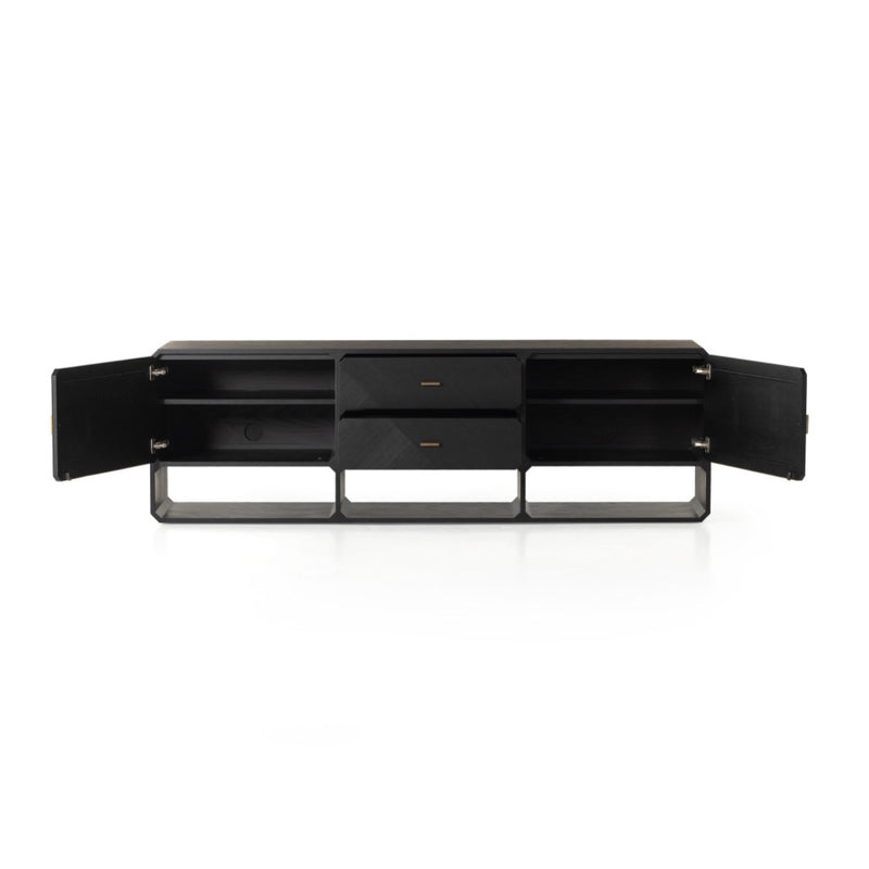 Four Hands Caspian Media Console open doors 