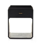 Four Hands Caspian Nightstand Black Ash Veneer Front Facing View