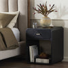 Caspian Nightstand Black Ash Veneer Staged View 231262-002