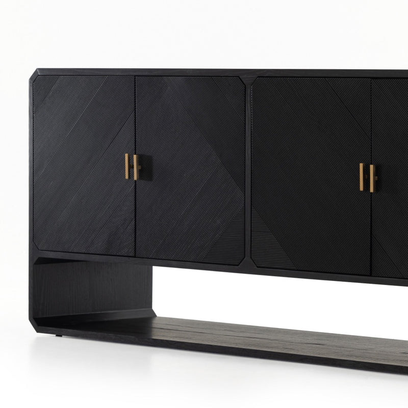 Four Hands Caspian Sideboard Black Ash Veneer Angled View