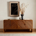 Caspian Sideboard Natural Ash Veneer Staged View Four Hands