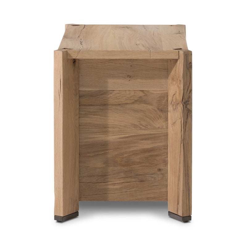 Cassio Nightstand Natural Reclaimed French Oak Side View 242186-001