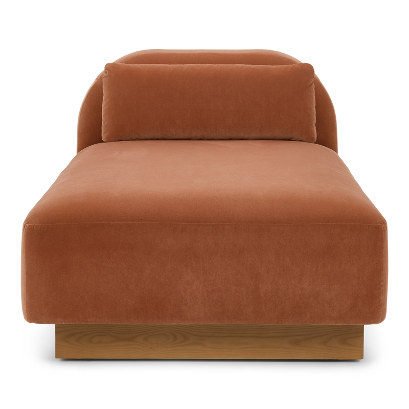 American Leather Castiel Chaise Jenson Clay Front Facing View