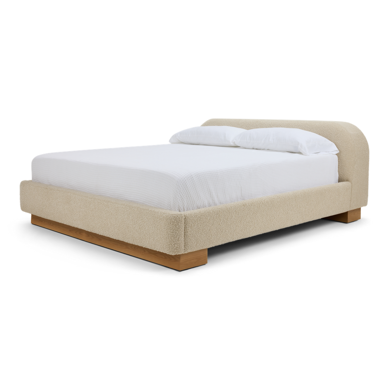 American Leather Castiel Bed Marise Parchment Angled View