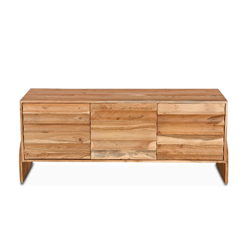 Home Trends & Design Catania Media Cabinet Natural Acacia Front Facing View