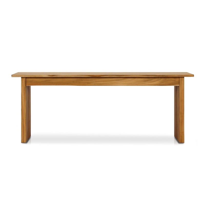 Chapman Outdoor Console Table Natural Teak-FSC Front Facing Biew Four Hands