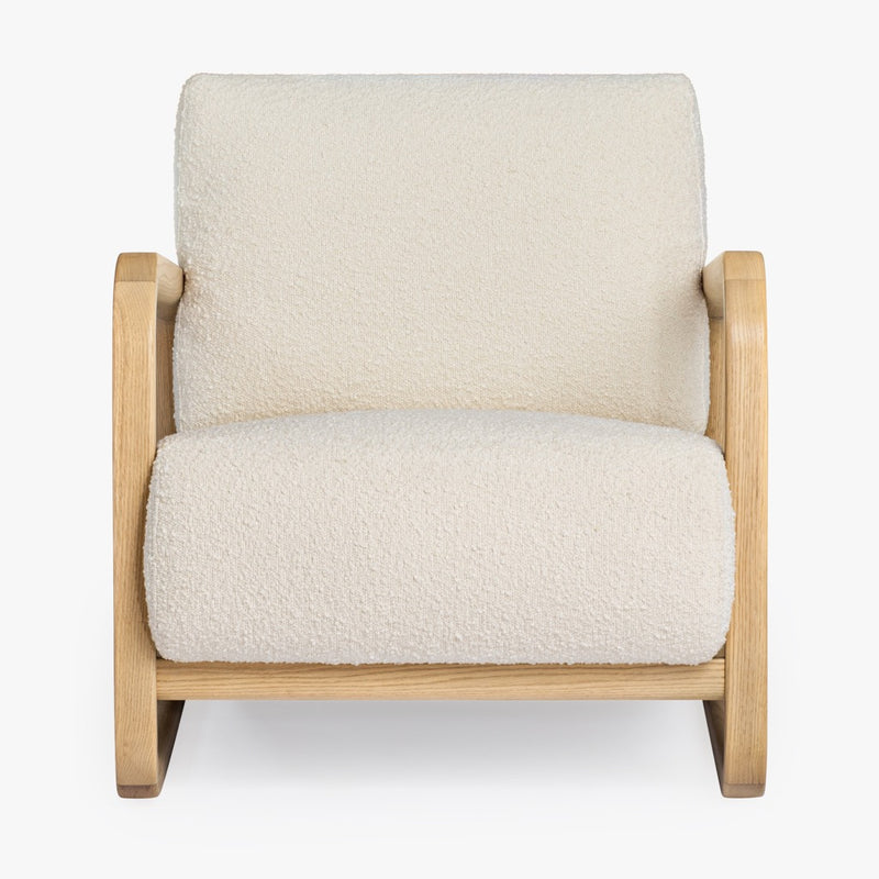 Co.House Designs Clayton Lounge Chair Ivory Front Facing View