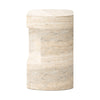 Clementine End Table Textured Sandy Grey Side View Four Hands