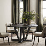 Cobie Dining Table Dark Anthracite Staged in Dining Room Four Hands