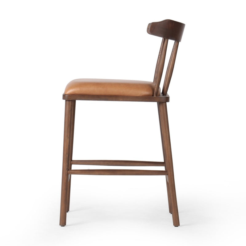 Colter Counter Stool Chaps Saddle Side View Four Hands