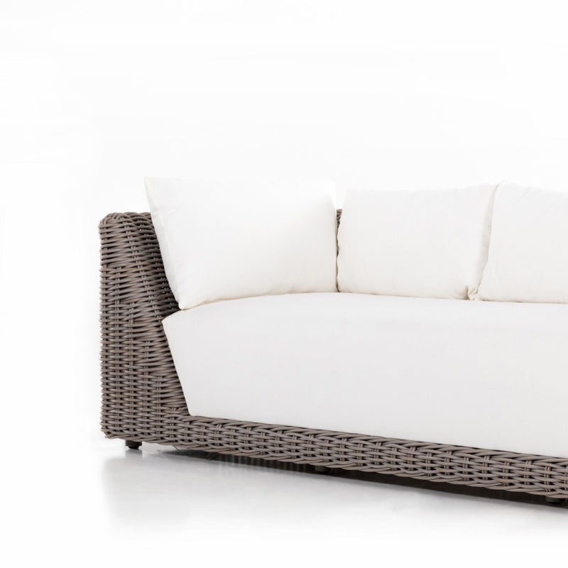 Como Outdoor Sofa Venao Ivory Angled Left Side View Four Hands